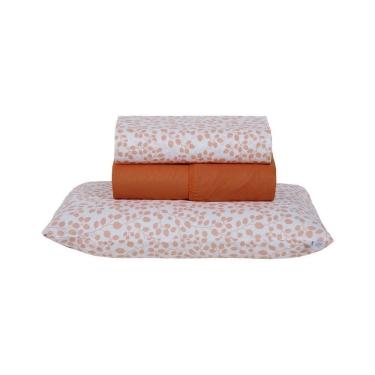 Imagem de Jogo De Lençol 3 Peças Solteiro Percal 180 Fios Homme 60% Algodão 40% Poliéster - Lilith Laranja