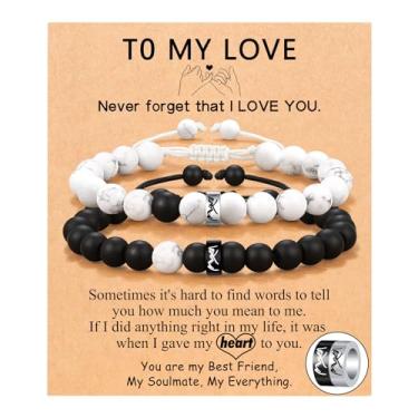 Imagem de UNGENT THEM Pulseiras de anel de compromisso Pinky combinando para namorado, marido, alma gêmea, esposa, dia dos namorados, aniversário, noivado, presente de Natal, 6.8-11inches, Nylon, Sem pedras