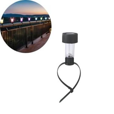Imagem de Kit Luminaria Solar Balizador Espeto Led Prata Decoração Quintal Pisci