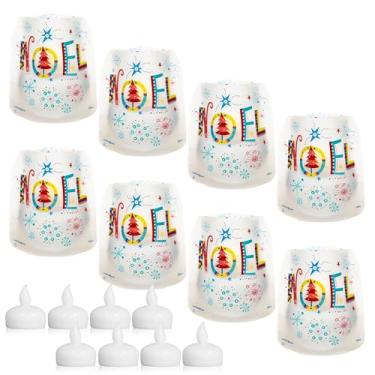 Imagem de MODGY Lanternas luminárias castiçais decorativas para ambientes internos e externos, lanternas para decoração de mesa central de casamento, pátio externo, com velas de LED flutuantes sem chama, pacote