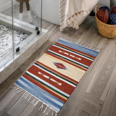 Imagem de 2 Tapete Banheiro Kilim Absorvente 100% Algodão 50 x 70 M04