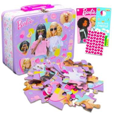 Imagem de Barbie Pacote De Quebra-Cabeças Para Lancheira Da - Com Quebra-Cabeça 48 Peças, Tatuagens, Adesivos E Muito Mais, Conjunto Materiais Escolares Meninas