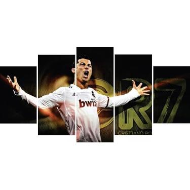 Imagem de Genérico - Quadro Decorativo 5 Peças 95x60cm Cristiano Ronaldo CR7