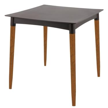 Imagem de Mesa Tramontina Diana Em Polipropileno Marrom Com Pernas De Madeira Eucalipto