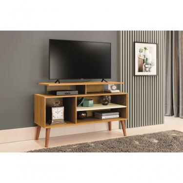 Imagem de Rack Lion Sala Estar Tv Estante Com Nichos E Prateleiras Cor:nature/off