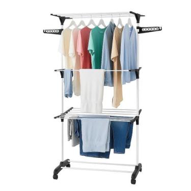 Imagem de Varal Torre 3 Andares Retratil Compacto 4 Rodas Prático Reforçado - RR