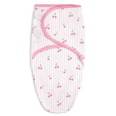 Imagem de Cobertor para bebê, 0 a 3 meses, saco de dormir de algodão com braço, cobertores vestíveis para meninas recém-nascidas (cereja, pacote com 1)