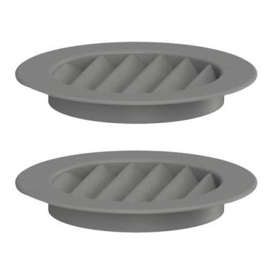 Imagem de Grade Ventilação Redonda Cinza 13x13 Encaixe 10x10 2und - MARELAGO