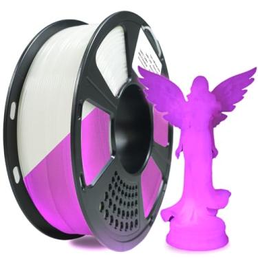Imagem de XZN Filamento PLA que brilha no escuro, filamento de impressora 3D 1,75 mm, filamento PLA brilhante de 1 kg luminoso (rosa vermelha)