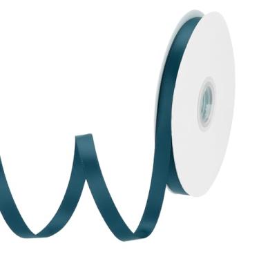 Imagem de Fita de cetim de 9,5 cm (3/20.3 cm) fita de cetim de gorgorão fina de seda sólida para buquê de casamento para presente de dia dos namorados, laços de caixa de bolo, verde escuro