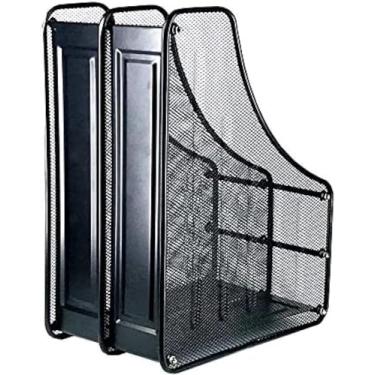 Imagem de Organizador De Arquivos De Mesa, Mesh Metal File Sorter Catálogo Rack Literatura Display Holder Magazine Rack Letter Storage