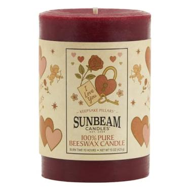 Imagem de Pilar de cera de abelha Love Keepsake de 7,6 cm x 10,8 cm | Queima de 70 horas, totalmente natural, não tóxico | Presente exclusivo e decoração de casa | Feito nos EUA
