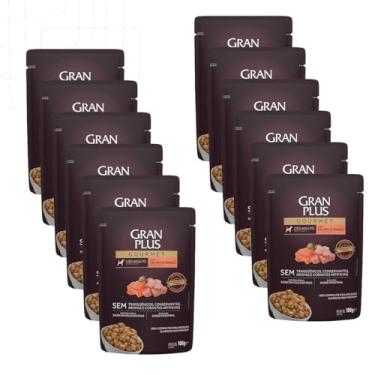 Imagem de Granplus Sachê Cães Adultos Salmão e Frango 100g 12 Unid Ração Umida