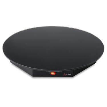 Imagem de Mesa Térmica Redonda Aiello Linha Circular 40cm Vidro Preto 110V Aiello-1017