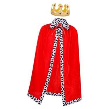 Imagem de UxicRuya Capa Real E, Acessórios para Fantasia de Cosplay em Festa de Aniversário, Vermelho adulto