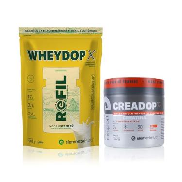 Imagem de Kit Whey Protein Wheydop X Sabor Leite em Pó Refil 900g + CREADOP SPORT 150g Proteína Concentrada/Isolada Suplemento Alimentar em Pó elementoPuro