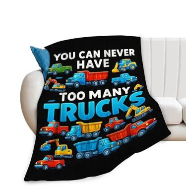 Imagem de Cobertor de caminhão para meninos, caminhão, escavadeira, cobertor de carro, macio, aconchegante, felpudo, flanela, presentes para meninas, mulheres, crianças, adultos 101 x 127 cm