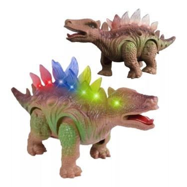 Imagem de Dinossauro Elétrico Brinquedo Infantil Som Luzes Marrom