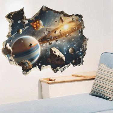 Imagem de Adesivos de parede 3D Space Planet Galaxy Break PVC 40x90cm - yiweisai