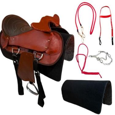 Imagem de Sela de Cavalo Americana Kit Completo para Cavalgadas e Passeios Cores