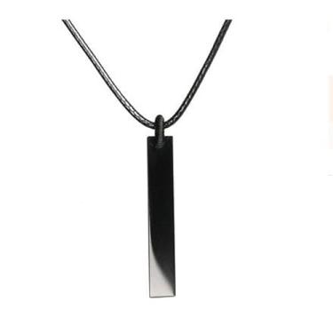 Imagem de Chiorgone Colar com pingente de barra de obsidiana preta natural - Amuleto de cristal unissex para sorte, proteção e escudo de energia negativa