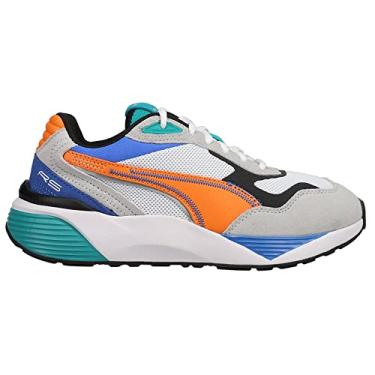 Imagem de PUMA Tênis unissex infantil Rs-Metric, Puma Branco-laranja vibrante, 7 Big Kid