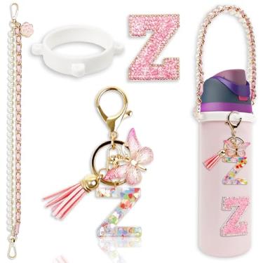 Imagem de Acessórios de letras para garrafas de água Owala – 680 g 947 g 1,134 g, com pingente de inicial bonito e alça de alça, compatível com Free Sip, copo de café, Owala Kids, Sway, Stanley Cup Accessories