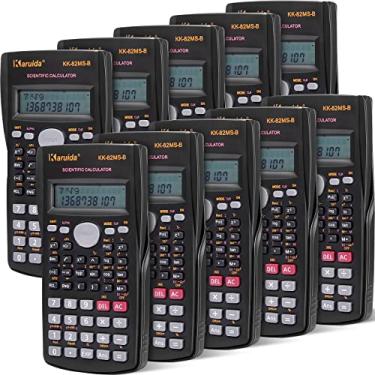 Imagem de Calculadora de função de calculadora científica de engenharia de 2 linhas, calculadora de matemática de exibição grande para estudantes, professores, sala de aula, ensino médio, faculdade, escola, escritórios, preto (15 peças)