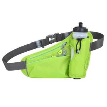 Imagem de Mochila impermeável para corrida com suporte para garrafa de água, cinto esportivo ajustável para corrida, caminhada e fitness com tiras refletoras