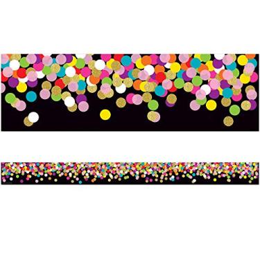 Imagem de Teacher Created Resources Confetes coloridos em acabamento de borda reta preta (TCR8797)