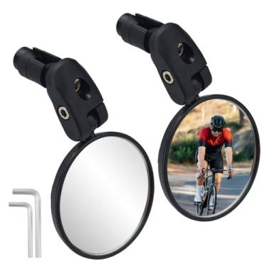Imagem de LELE LIFE Espelhos de bicicleta, lente convexa HD, espelho retrovisor de bicicleta para guidão, acessórios de extremidade de barra para ciclismo, montanha, bicicleta de estrada Ebike (pacote com 2)