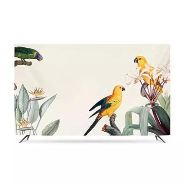 Imagem de Capa protetora contra poeira de TV interna para TVs LCD/LED de tela plana capa de tecido macio extensível capas de televisão para sala de estar, quarto, decoração de home theater-bird||177.8 cm