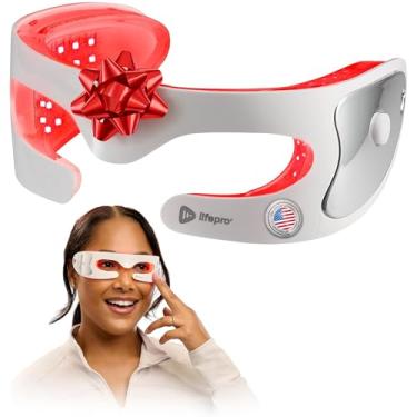 Imagem de LifePro Máscara de luz vermelha com LEDs duplos de 630 nm - Luz vermelha para os olhos - Reduz o inchaço, linhas finas e bolsas oculares - Terapia de luz vermelha para os olhos, terapia de vibração