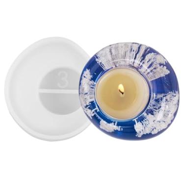 Imagem de Shakven Moldes de silicone para concreto, molde de castiçal - Molde de fundição em resina epóxi - Decoração de mesa antiaderente, ornamento doméstico multifuncional, artesanato para artesanato de arte