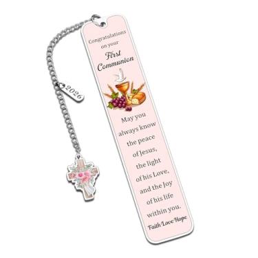 Imagem de Marcadores religiosos de primeira comunhão, presentes para meninas e mulheres, presentes cristãos de 2026 para mulheres, adolescentes, confirmação de batismo, primeira comunhão, presente para filha