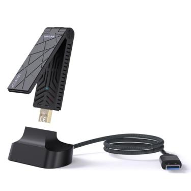 Imagem de WAVLINK Adaptador sem fio Wi-Fi 7 BE6500 Tri-Band USB 3.0 para PC Desktop | Até 6452Mbps | 6GHz, 5GHz, 2,4GHz | Antenas omnidirecionais | Compatível com Windows 10/11 (64 bits)