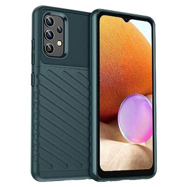 Imagem de Capa para Samsung Galaxy A32 4G. Fibra de carbono refinada, anti-queda, anti-impressões digitais, proteção integral. A capa do telemóvel é compatível com Samsung Galaxy A32 4G