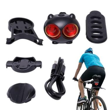 Imagem de Luz traseira para bicicleta, farol traseiro recarregável | Lanterna traseira brilhante para bicicleta com 5 modos para estrada, deslocamento, acampamento, noite, montanha, sujeira