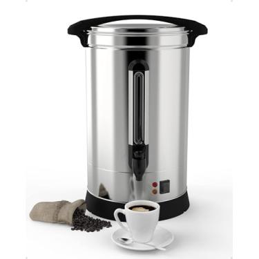 Imagem de Urna de café com 120 xícaras, dispensador de bebidas quentes de aço inoxidável de grande capacidade de 18 L, extração rápida de fermentação rápida, torneira de controle automático de temperatura, urna