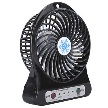 Imagem de CCYLEZ Mini ventilador de mesa, ventilador ajustável de 3 velocidades, ventilador de assento de carro para cama de bebê, recarregável por USB, operado por bateria, pequeno ventilador circulador para presente de verão (preto)