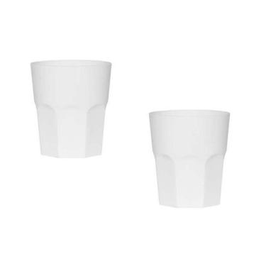 Imagem de Kit 2 Copos Mini Roma Branco 300Ml Plástico Premium - Bb Store
