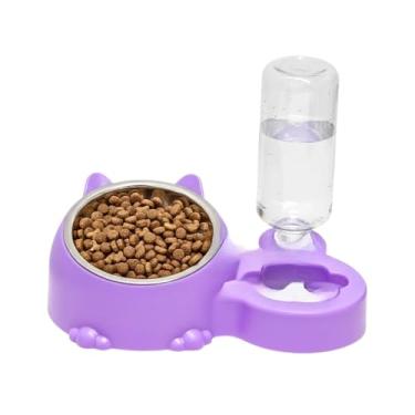 Imagem de Alimentador de cão de gato de aço inoxidável alimentador automático para gatos com rosto longo(LILÁS - ELO 754)