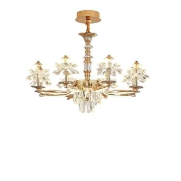 Imagem de Luminária pendente de luxo New Light em estilo antigo europeu e francês | Ideal para sala de estar, sala de jantar e quarto (8 lâmpadas)