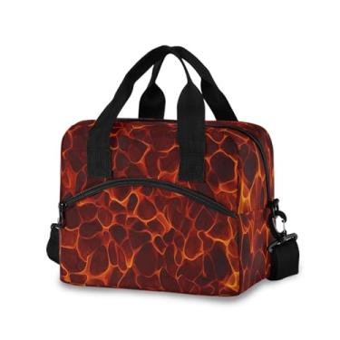 Imagem de ATTX Lancheira isolada para piquenique de praia e trabalho, bolsa térmica portátil com alça removível - lancheira à prova de vazamento de fogo com design animado para homens e mulheres #291