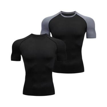 Imagem de Camisetas De Compressão Masculinas De Verão Manga Curta Para Academia,