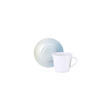 Imagem de Conjunto Xícara E Pires De Chá Tramontina Polaris Em Porcelana Decorada, 185 Ml 2 Peças