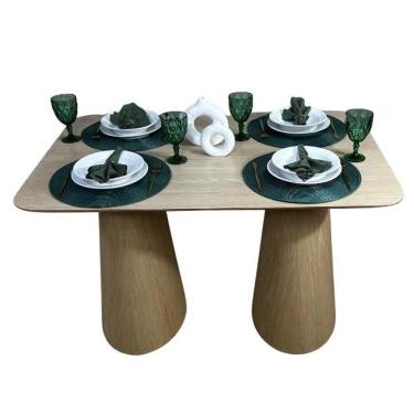 Imagem de Mesa De Jantar Cone Retangular Vitta 180x100cm Base Fiberglass Laminada Em Freijo Tampo Freijó