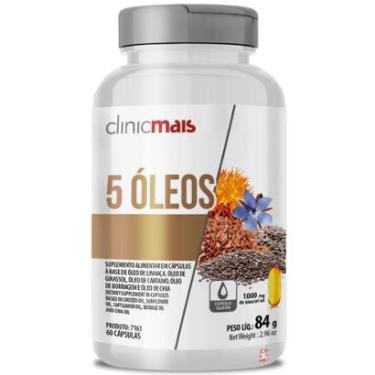 Imagem de 5 ÓLEOS - LINHAÇA, GIRASSOL, CÁRTAMO, BORRAGEM E CHIA 60 CÁPSULAS - CLINICMAIS-Unissex