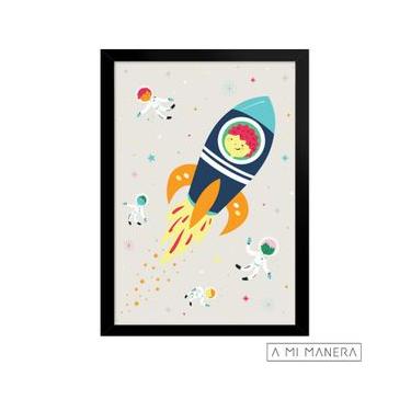Imagem de Pôster A3 com Moldura Estelar Foguete - A Mi Manera