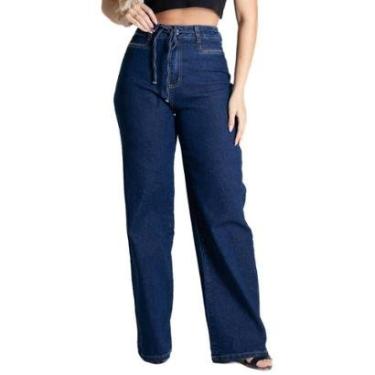 Imagem de Calça Jeans Sawary Wide Leg - 279794 - Azul médio 46-Feminino